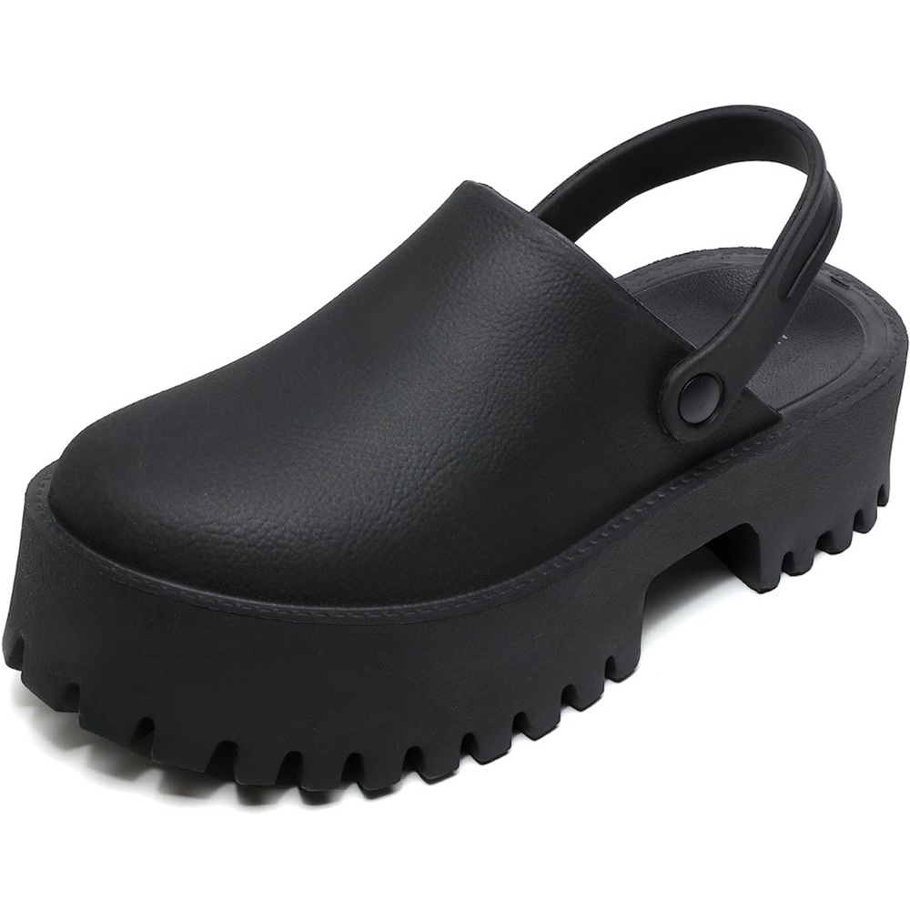 Slide on platform clogs